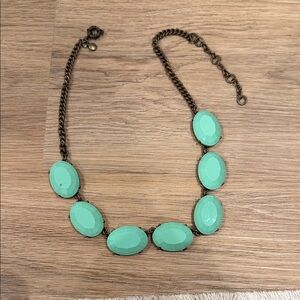 J. Crew Mint Green Oval Necklace